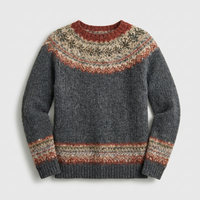 Maglione Donna Vestibilità Rilassata Fair Isle Nordico a Maglia | Grigio | Taglie S-5XL