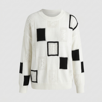 Maglione Donna Sofisticato a Maglia | Bianco Nero Giallo | Taglie S-3XL