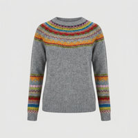 Maglione Donna Retro a Righe Vestibilità Rilassata Boho Pattern | Range Ampio | Taglie S-5XL