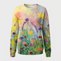 Maglione Donna Fantasia Floreale Art Print Manica Lunga a Maglia | Multicolore | Taglie S-2XL