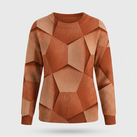 Maglione Donna con Stampa Geometrica 3D Manica Lunga a Maglia | Cinque Colori | Taglie S-3XL