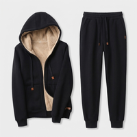 Coordinato Donna Tuta Sportiva Invernale Foderata in Pile con Cappuccio | 3 Colori | Taglie S-3XL