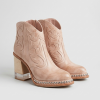 Stivaletti Western Donna con Ricamo Tacco a Blocco | Cinque Colori | Taglie EU 35-43