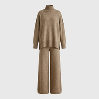 Coordinato Donna Loungewear Maglione Collo Alto Oversized e Pantalone Wide-Leg | 4 Colori | Taglie S-2XL