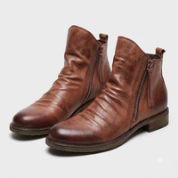Stivali Uomo con Zip in Materiale Morbido Marrone Casual | Auburn Nero Bordeaux Grigio | Taglie EU 38-46