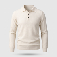 Polo Uomo Manica Lunga Tre Bottoni in Maglia di Cotone | 7 Colori | Taglie XS-3XL