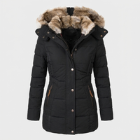 Piumino Donna con Cappuccio e Bordo Peluche Trapuntato | 6 Colori | Taglie S-5XL