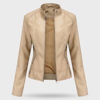 Giacca Donna Corta Mock-Neck con Zip in Materiale Vegan | 5 Colori | Taglie XS-3XL