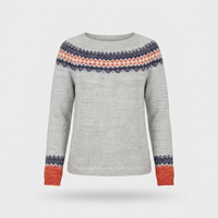 Maglione Donna Fair Isle Girocollo Vestibilità Rilassata Manica Lunga | 6 Colori | Taglie XS-3XL