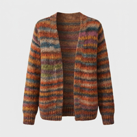 Cardigan Donna Aperto a Righe Manica Lunga in Maglia | 2 Colori | Taglie S-3XL