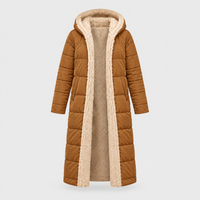 Elena | Giubbotto Invernale Donna Lungo Trapuntato | Fodera Sherpa e Tasche | Marrone, Nero, Blu e Altri | Taglie S-3XL