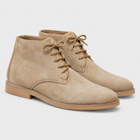 John | Stivali Uomo Chelsea in Camoscio con Lacci | Suola in Gomma Resistente | Kaki, Nero e Marrone | Taglie EU 39-45.5