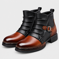 Willson | Stivali da Uomo in Vera Pelle Stile Vintage | Soletta Imbottita | Marrone Cognac e Rovere | Taglie EU 39-47.5