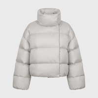 Elisa | Giubbotto Invernale Donna Oversize Imbottito | Piumino con Superficie Morbida | Grigio Chiaro e Scuro | Taglie S-L