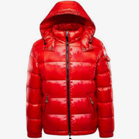 Piumino Uomo Trapuntato Full-Zip con Cappuccio Invernale | Nero Rosso | Taglie S-3XL
