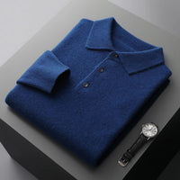 Polo Maglione Uomo Cloudsoft in Cashmere Manica Lunga | Nero Blu Blu Navy Bianco Grigio | Taglie S-2XL