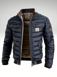 Piumino Uomo Trapuntato Imbottito con Colletto Alto Invernale | Blu Navy | Taglie S-3XL