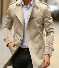 Trench Uomo Slim-Fit Doppiopetto in Lana Overcoat | 5 Colori | Taglie XS-2XL