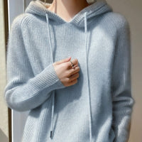 Maglione Donna in Cashmere Misto Visone Soft-Touch con Cappuccio | 5 Colori | Taglie XS-2XL
