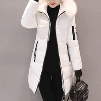 Piumino Donna con Cappuccio Antivento Trapuntato a Media Lunghezza | 4 Colori | Taglie S-2XL