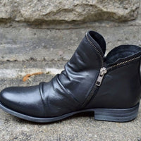 Stivaletti Donna dal Look Sleek Drappeggiati con Zip Laterale | 6 Colori | Taglie EU 35-43
